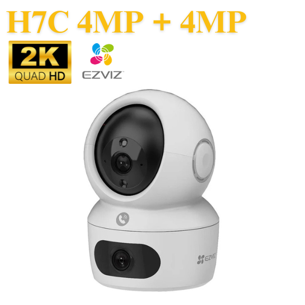 Camera IP Wifi EZVIZ CS- H7C (4MP+4MP) (2 mắt,Xoay trong nhà,Đàm thoại 2 chiều, Có LAN, DWDR, Kèm nguồn 5V)