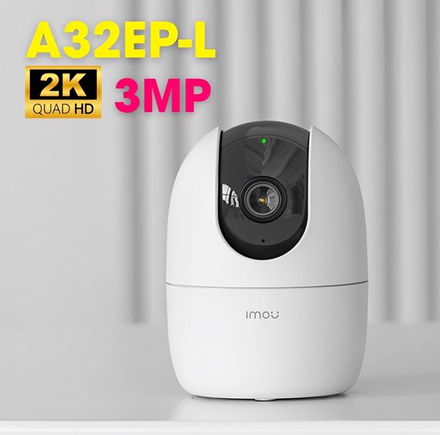 Camera IP Wifi IMOU IPC-A32EP-L- 3MP 2K Chính hãng (355°-80°, 2304×1296, H.265, Đàm thoại 2 chiều, Hồng ngoại 10m, DWDR, Báo động, Chế Độ Riêng Tư, Có LAN, Kèm nguồn 5V, BH 24T)