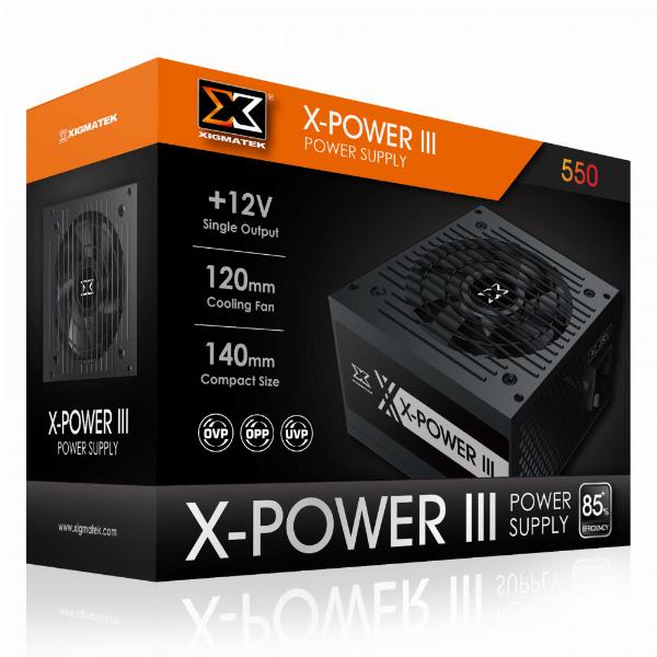 Nguồn CST XIGMATEK X-POWER III 550 500W Chính hãng (2x4+4pin, 6+2pin, Dây dài, Kèm dây nguồn)