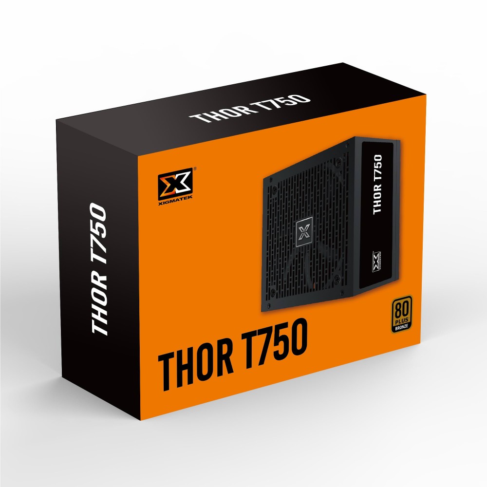 Nguồn XIGMATEK THOR T750 750W 80 PLUS BRONZE Chính hãng (2x4+4pin, 4x6+2pin, Dây dài, Kèm dây nguồn)