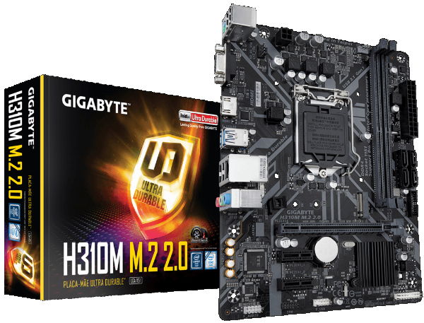 Mainboard SK 1151v2 GIGABYTE H310M M.2 2.0 Chính hãng (VGA, HDMI, M.2 Sata/M.2 PCIE, LAN 1000Mbps, 2 khe RAM DDR4, mATX)