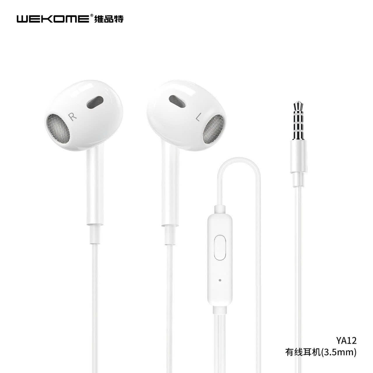 Tai nghe dây Wekome YA12 (Jack 3.5mm, có Mic,1m2)