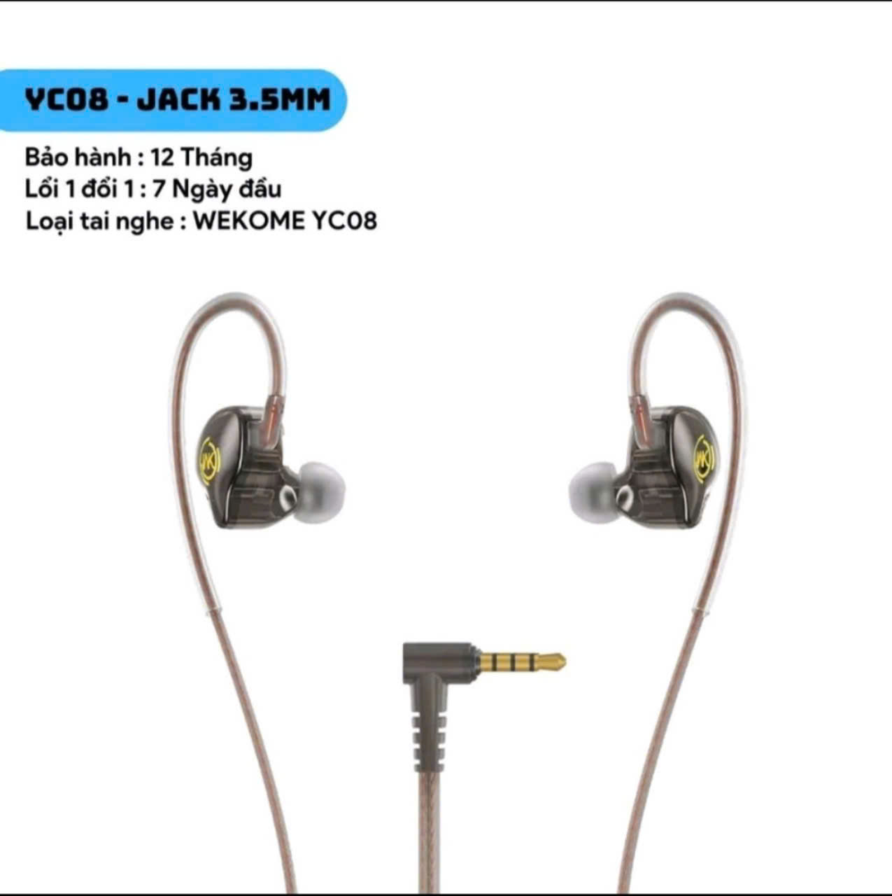 Tai Nghe Dây WEKOME YC08 ( Jack 3.5mm)