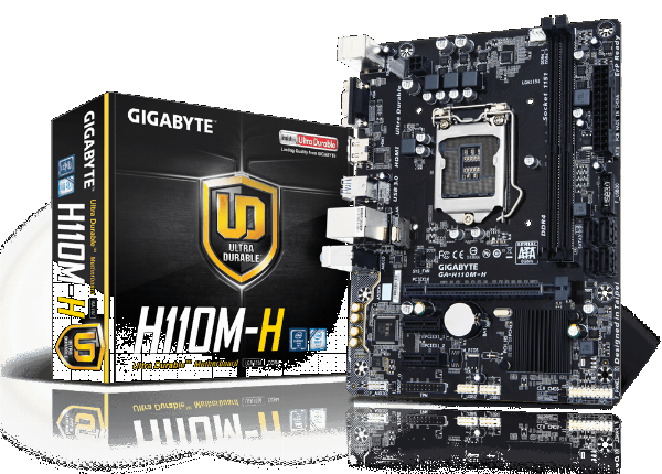 Mainboard SK 1151v1 GIGABYTE H110M-H Chính hãng (VGA, HDMI, LAN 1000Mbps, 2 khe RAM DDR4, mATX)