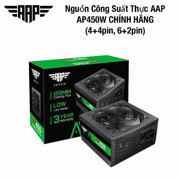 Nguồn AAP 450W Chính hãng (4+4pin, 6+2pin, Dây ngắn, Kèm dây nguồn)