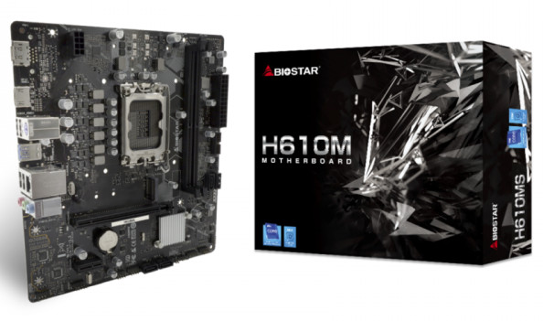 Mainboard SK 1700 v1 BIOSTAR H610MS Chính hãng (DP, HDMI, LAN 1000Mbps, 2 khe RAM DDR4, mATX)