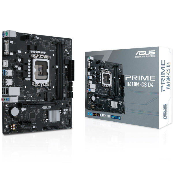 Mainboard SK 1700 v1 ASUS PRIME H610M-CS D4 Chính hãng (VGA, HDMI, M.2 PCIe/NVMe, LAN 1000Mbps, 2 khe RAM DDR4, mATX)