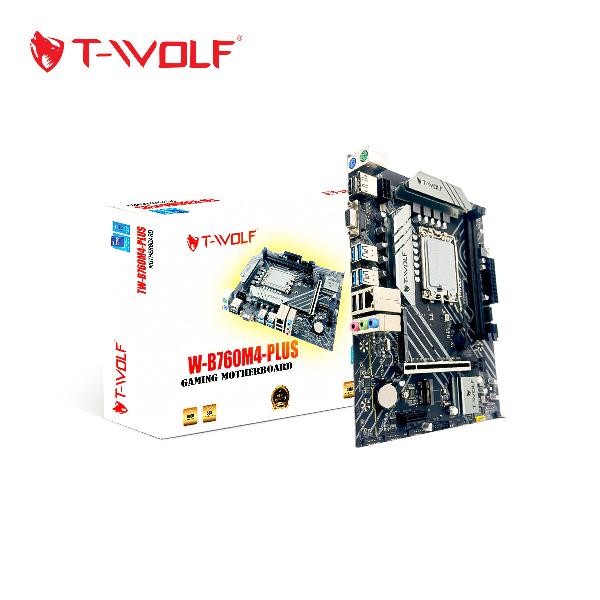 Mainboard SK 1700 T-WOLF B760M4 PLUS Chính Hãng (HDMI, DP, VGA, 2xM.2 PCIe/NVMe, M.2 SATA, LAN 1000Mbps, 2 khe RAM DDR4)