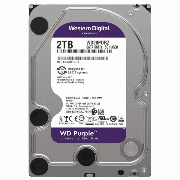 HDD PC WD 2T PURPLE Chính hãng (5400 RPM)