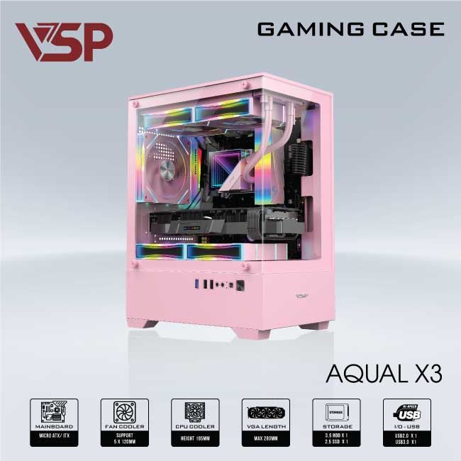 Case VSP AQUAL X3 Pink Chính Hãng