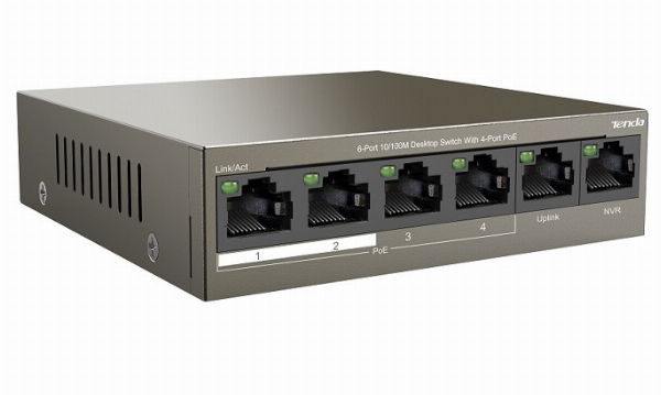 Switch PoE Tenda TEF1106P Chính hãng (6 port 100Mbps với 4 port PoE)