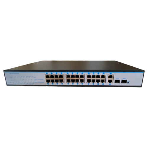 Switch PoE CLIMAX CL-24PE100-U1SF Chính hãng (24 cổng PoE + 2 cổng UPLINK 1000Mbs + 2 cổng SFP)