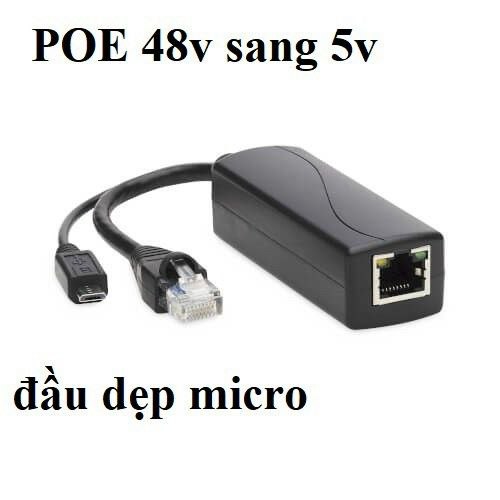 Bộ chuyển nguồn POE 48V-5V Chui MicroUSB (DÙNG CAMERA IP -KHÔNG POE)