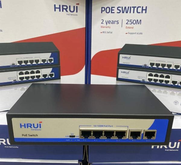 SWITCH POE HIỆU HRUI HR902-AF-42N 10/100M 4P +2P UPLINK