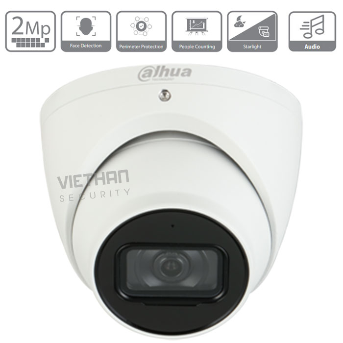 Camera Dahua IPC-HDW5241TMP-AS 2.0 Megapixel, IR 50m, chống ngược sáng, Starlight, Mic thu âm, khe cắm MicroSD, chụp hình khuôn mặt