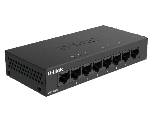 Switch DLINK DGS-108GL 8 port Gigabit Chính hãng (1Gbps, Vỏ sắt, Kèm nguồn 5V)